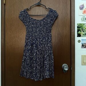 Floral Blue and White Dress